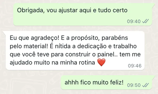 Depoimento sobre a qualidade do material